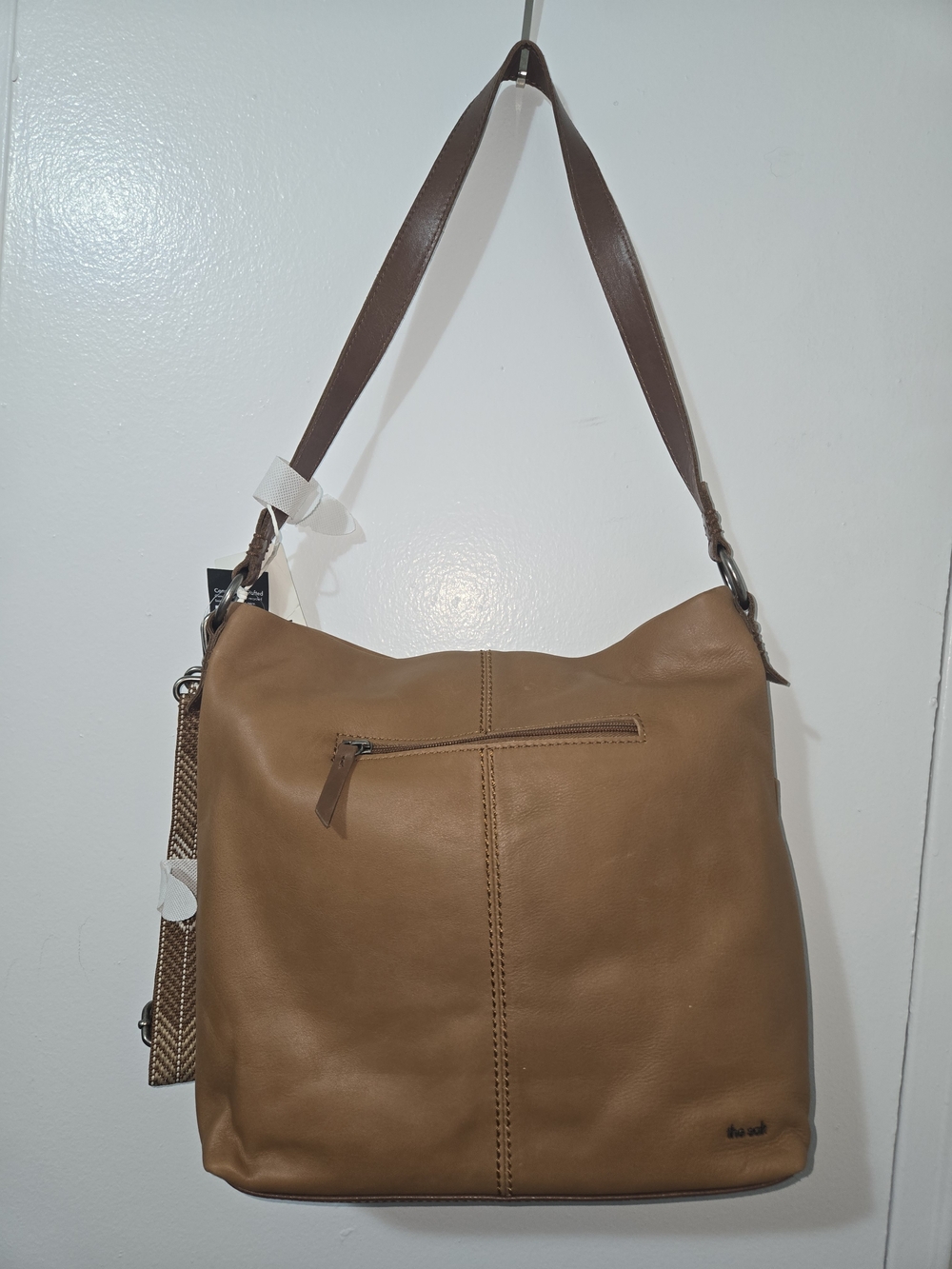 The Sak Tan Leather Shoulder Bag with Braided Tassels - Picture 2 of 2